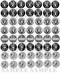 SET of 100- 1″ PRECUT «OAKLAND RAIDERS» Bottlecap images.