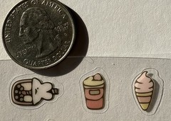 LITTLE GIRL WINKING Mylar Stickers(6pc)Kid•Teapot•Cake•Ice Cream•Card Making•