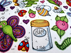 Whipper Snapper Designs Bugs Stickers Whimsical Flowers 2001 NOS Scrapbooking