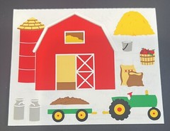 Mrs. Grossman’s Giant Stickers – Barnyard – Barn, Tractor, Hay, Seeds – 1 Strip