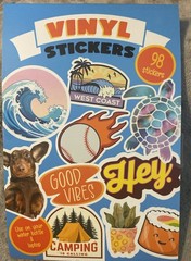 Pen+Gear Vinyl Sticker Book, 14 Sheets with 98 Stickers