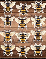 Bumblebee Die Cut Vinyl Stickers Set Scrapbooking Laptop Waterbottle