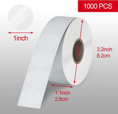 Misofuki 1″ Clear Circle Stickers (1000 Pcs), Transparent Self-Adhesive Seals fo