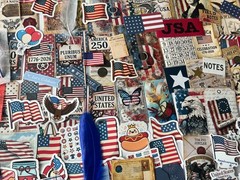 25pcs AMERICA 250 USA JUNK JOURNAL RANDOM SCRAPBOOK CARD KIT – MIXED MEDIA