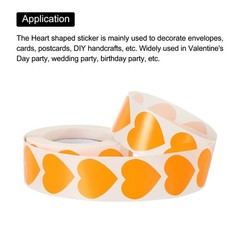 Heart Shaped Sticker 1″ Self-Adhesive Love Label Orange 1000 Pcs