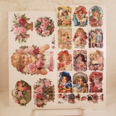 Two Violette Sticker Brand Lot – Victorian Girls With Bouquets Sticker Sheet