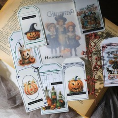 50 pcs Halloween Translucent Vellum Matte Surface Paper Sticker Scrapbook