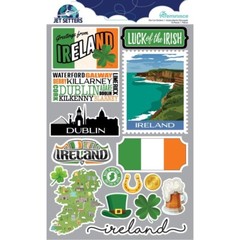Crafts Stickers 3D Ireland Dublin Luck of Irish Beer Clover Map Flag Stamp Gold