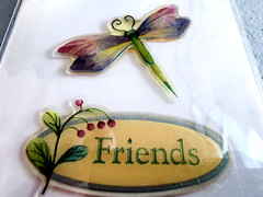 Frances Meyer Hydrangea Garden Epoxy Stickers Hummingbird Floral 2007 New