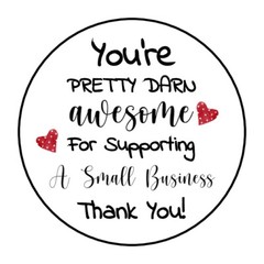 48 THANK YOU YOURE AWESOME ENVELOPE SEALS LABELS STICKERS 1.2″ ROUND