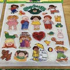 New Vintage Cabbage Patch Kids Puffy Vinyl Stick-Ons Stickers Set of 4 Sealed