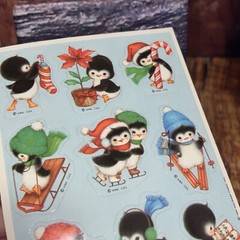 Vintage 1984 Hallmark Baby Penguin Winter Sticker Sheet Holidays Christmas