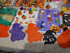 Vintage Halloween Sticker Eraser Stamp Stencil Party Favor Lot