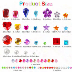 MYDBUYSOME 2774Pcs Gem Stickers Jewels for Crafts, Self Adhesive Rhinestone Jewe