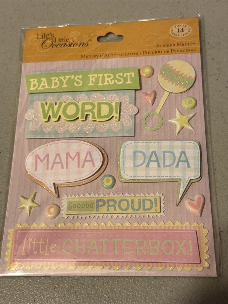 Baby’s First Words Mama Dada Scrapbooking Stickers Life’s Little Occasions RARE