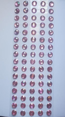 CraftbuddyUS 80 pcs x12mm(16 Stripes) Self Adh Faceted Round Gems,Color-AB PINK