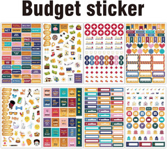 Budget Planner Stickers 8 Sheets 422pcs Finance Tracking Stickers with Gold F…
