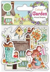 Craft Consortium COTTAGE GARDEN WOOD EPHEMERA SHAPES (10PC) scrapbooking