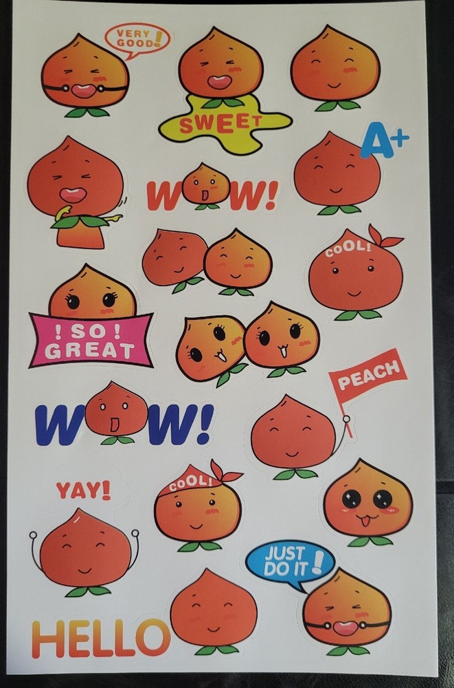 scratch and sniff stickers NEW sheet HORIECHALY Peach