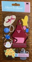 RARE Jolees GRANDMA Apron Knitting Tea Gardening Flowers Pearls Knitting Curlers