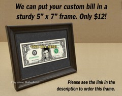 CUSTOMIZED COLOR $2 Dollar Bill with ur NAME & Picture! Made w/ Real Cash Money