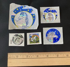 Vintage 1980s Regular Size Prism Unicorn Stickers – lot of 5