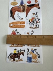 Western Horse Rider Sticker ROLL NRN Designs Scrapbook Stickers Roping Cutting
