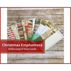 Lot 10 Christmas Junk Journal Note Cards Handmade Sewn Ephemera u Craft Scrapboo