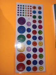 Button Sticker Sheet Multicolor Self Adhesive Scrapbook Embellishments Decor