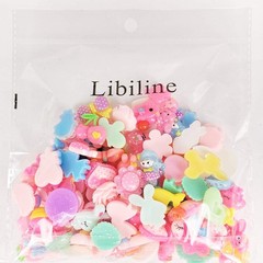 LibiIine 100pcs Mix Lots Flatback Resin Buttons Flat Back Mix,