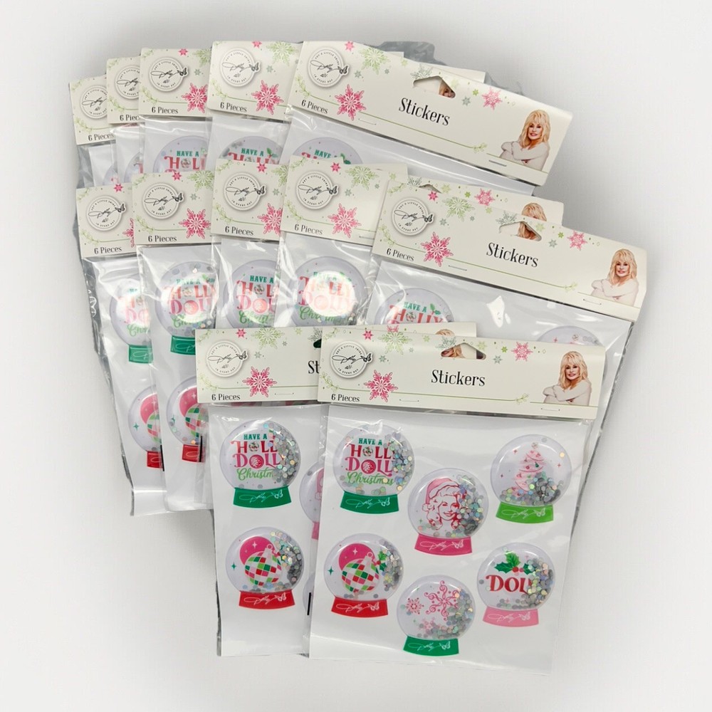 Dolly Parton Glitter Globe Stickers 12 Pack 72 Count Collectible NWT