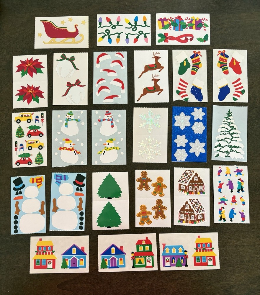 Vintage Mrs. Grossman’s Sticker Lot-winter holidays 21 sheets