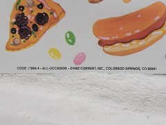 Vintage Current Inc. «All Occasion» 1992 Sticker Sheet Food Pizza Burger Cookie