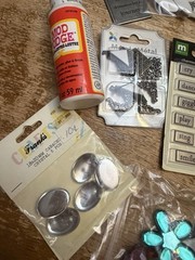 Lot Of Craft Items Scrapbooking Beads Buttons Appliqués More