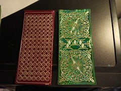 2X HOLOGRAPHIC STICKERS SCRAPBOOKING NEW (ST1079) MANDALA/LETTERS GREEN/RED