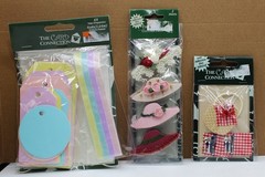 VINTAGE CARD CONNECTION LOT TAGS PICNIC FANCY HATS EMBELLISHMENTS SCRAPBOOK