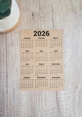 Year At A Glance Calendar Sticker Minimalist Bold Design