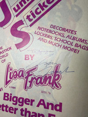 Vintage AUTOGRAPHED LISA FRANK SIGNED 1984 Markie Unicorn Jumbo Sticker 1/1 ****