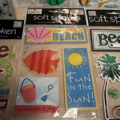 Scrapbook Stickers Mixed Lot of Beach Sea Ocean Summer Travel Flower Themed
