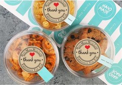 Hybsk Kraft Thank You Hand Made with Love with Red Heart Stickers 1.5″ Inch