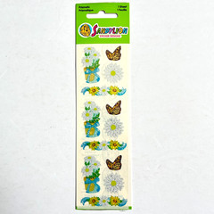 Sandylion Prismatic Daisy and Butterfly Stickers Daisies 1 Sheet Sealed Vintage