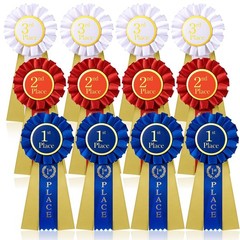 Award Ribbons 1st 2nd 3rd Place Rosette Winner Prize 6.5×3 Inch 12 PCS