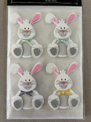3D “Easter Bunny” Stickers-Sheet Is 4” X 6”, Each Bunny Is: 1 3/4” X 2 1/2”, New