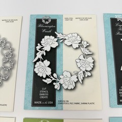 Memory Box Dies LOT of 6 Floral Wreath English Rose Bouquet Flourish Oval Frame