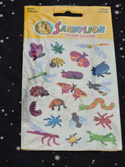 Sandylion Stickers Fuzzy Flocked bugs Insects 1 Sheet New Sealed HTF VTG PFR111