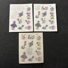 Vintage 1979 Hallmark Stickers Mice Mouse Bird 3 Loose Sheets Incomplete