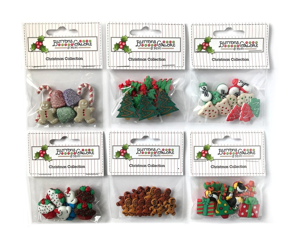 Buttons Galore 50+ Assorted Christmas Theme Buttons for Sewing & Crafts