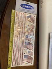 STICK-A-BILITIES: USA Flag + Red/white/Blue stripes stars 2 – 5″x12″ Sheets