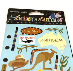 Stickopotamus Binder Stickers Australia Travel Vaca Kangaroo Down Under Flag NEW