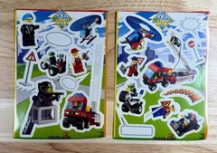 Vintage LEGO Diary Sticker Set of 2 Sheets City Police Firefighter Construction